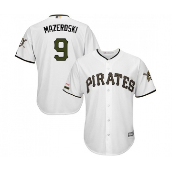 Men's Pittsburgh Pirates #9 Bill Mazeroski Replica White Alternate Cool Base Baseball Jersey - Ujersey