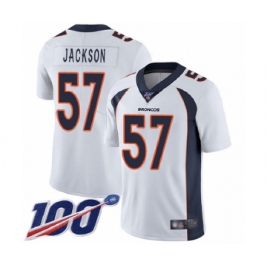 Men's Denver Broncos #57 Tom Jackson White Vapor Untouchable Limited Player 100th Season Football Jersey - Ujersey