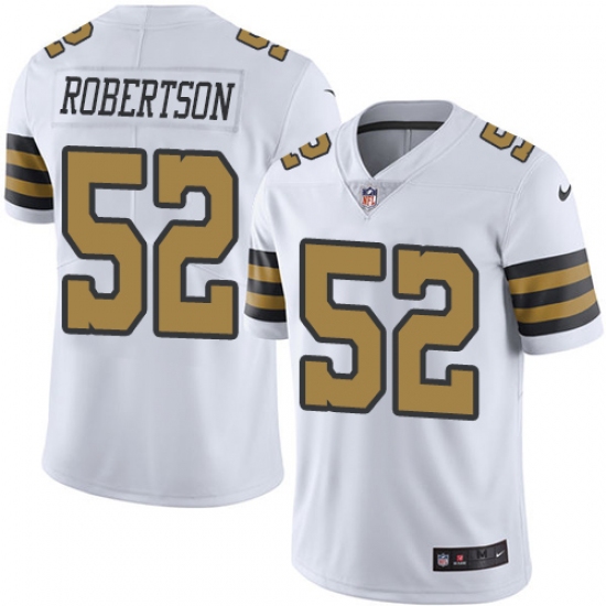 Men's Nike New Orleans Saints #52 Craig Robertson Limited White Rush Vapor Untouchable NFL Jersey - Ujersey