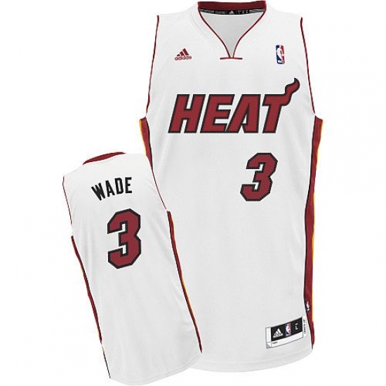 Men's Adidas Miami Heat #3 Dwyane Wade Swingman White Home NBA Jersey - Ujersey