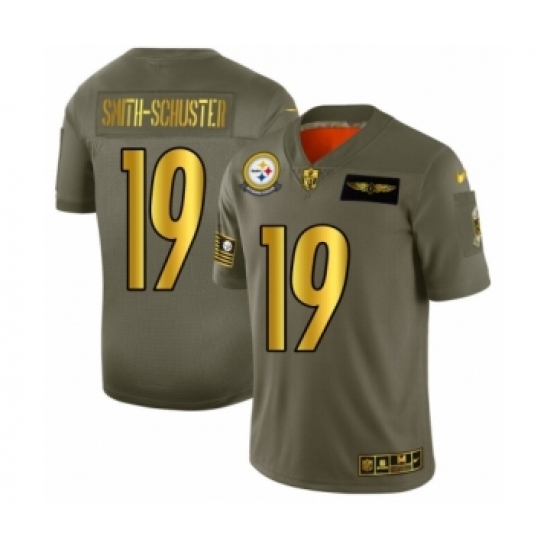 Men's Pittsburgh Steelers #19 JuJu Smith-Schuster Limited Olive Gold 2019 Salute to Service Football Jersey - Ujersey