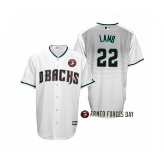 Men's 2019 Armed Forces Day #22 Jake Lamb Arizona Diamondbacks White Jersey