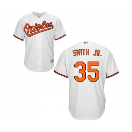 Youth Baltimore Orioles #35 Dwight Smith Jr. Replica White Home Cool Base Baseball Jersey