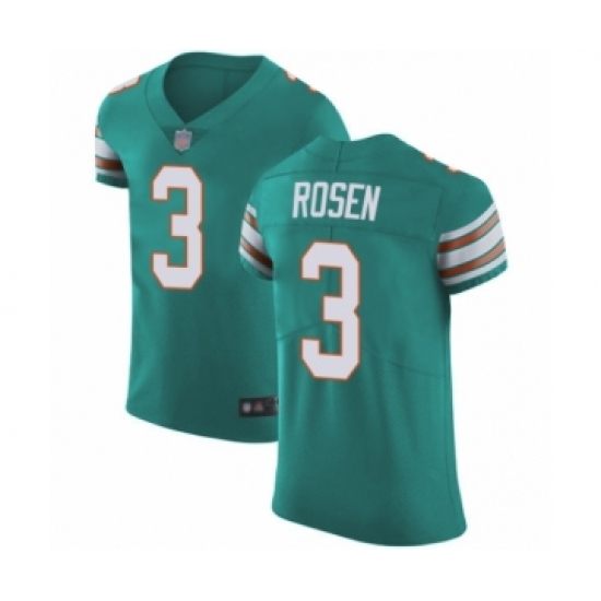 Men's Miami Dolphins #3 Josh Rosen Aqua Green Alternate Vapor Untouchable Elite Player Football Jersey - Ujersey