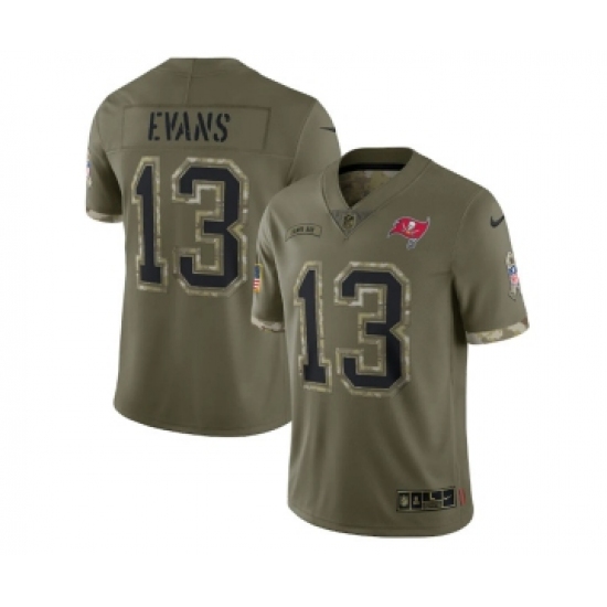 Men's Tampa Bay Buccaneers #13 Mike Evans 2022 Olive Salute To Service Limited Stitched Jersey - Ujersey