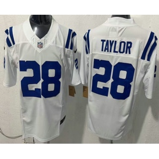 Men's Indianapolis Colts #28 Jonathan Taylor Limited White FUSE Vapor Jersey - Ujersey