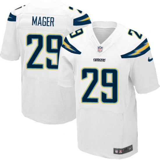 Men's Nike Los Angeles Chargers #29 Craig Mager Elite White NFL Jersey - Ujersey