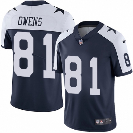 Youth Nike Dallas Cowboys #81 Terrell Owens Navy Blue Throwback Alternate Vapor Untouchable Limited Player NFL Jersey - Ujersey