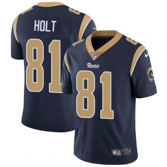 Men's Nike Los Angeles Rams #81 Torry Holt Navy Blue Team Color Vapor Untouchable Limited Player NFL Jersey - Ujersey