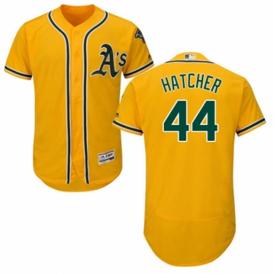 Men's Majestic Oakland Athletics #44 Chris Hatcher Gold Alternate Flex Base Authentic Collection MLB Jersey - Ujersey