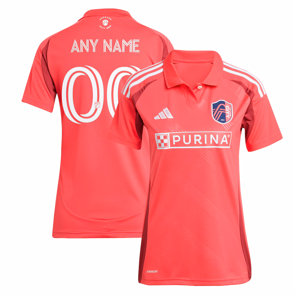 Women's St. Louis City SC adidas Red 2025 Forever CITY Red Replica Custom Jersey - Ujersey NHL