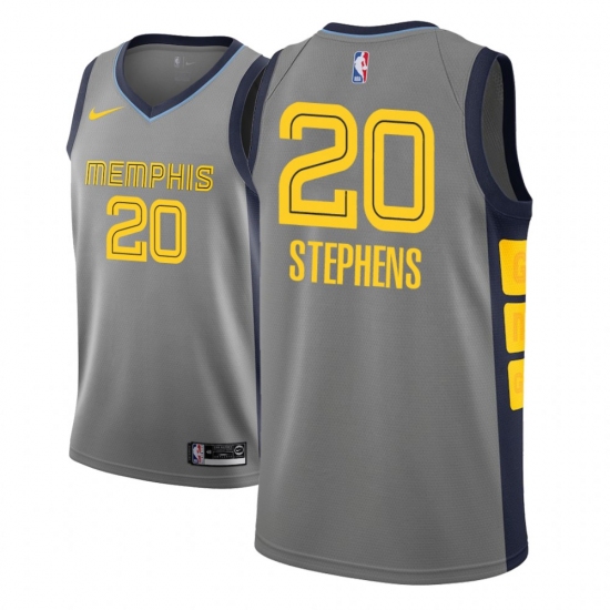 Men NBA 2018-19 Memphis Grizzlies #20 D.J. Stephens City Edition Gray Jersey