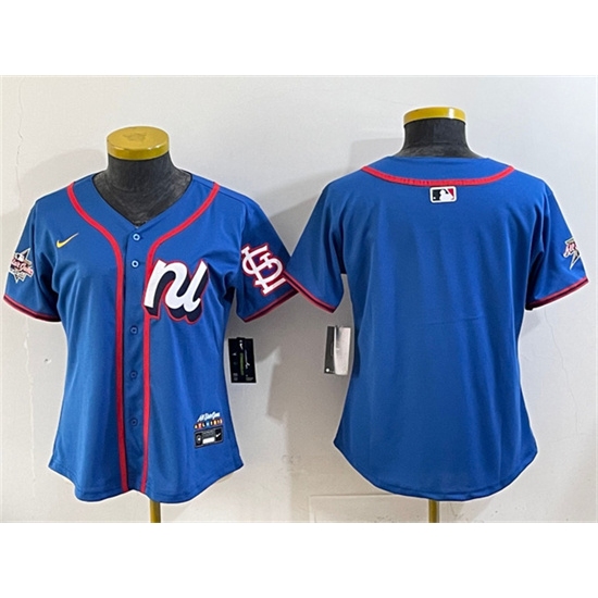 Women's National League St. Louis Cardinals Blank Blue 2025 All-Star Edition Limited Stitched Baseball Jersey(Run Small) - Ujersey