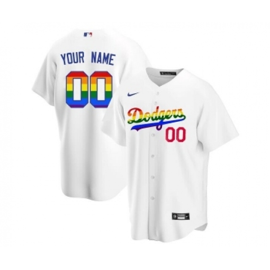 Men's Los Angeles Dodgers Customized White Cool Base Stitched Baseball Jersey - Ujersey