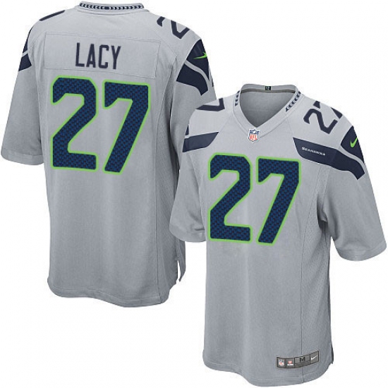 Men's Nike Seattle Seahawks #27 Eddie Lacy Game Grey Alternate NFL Jersey - Ujersey