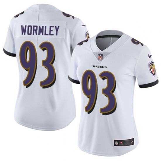 Women's Nike Baltimore Ravens #93 Chris Wormley White Vapor Untouchable Limited Player NFL Jersey - Ujersey