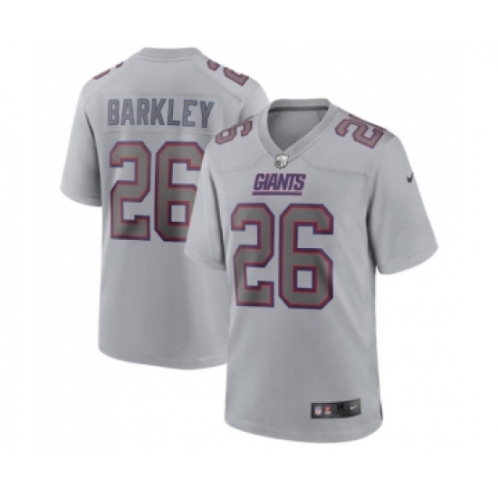 Men's New York Giants #26 Saquon Barkley Gray Atmosphere Fashion Stitched Game Jersey - Ujersey