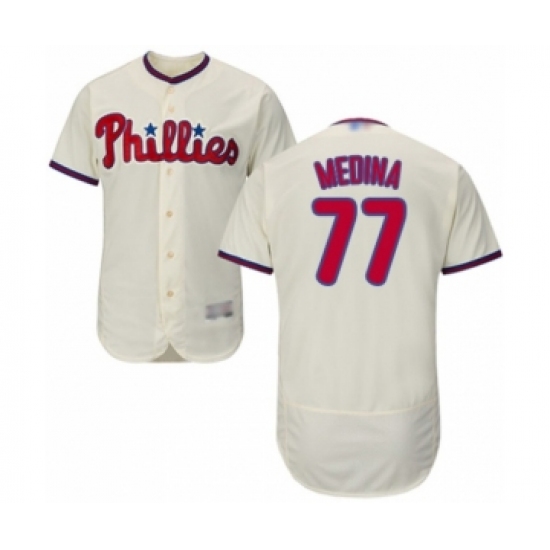 Men's Philadelphia Phillies #77 Adonis Medina Cream Alternate Flex Base Authentic Collection Baseball Player Jersey - Ujersey