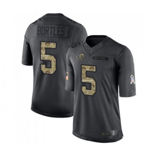 Men's Los Angeles Rams #5 Blake Bortles Limited Black 2016 Salute to Service Football Jersey - Ujersey