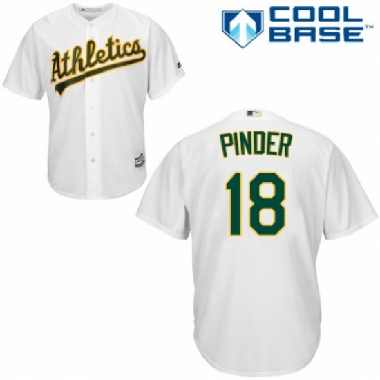 Youth Majestic Oakland Athletics #18 Chad Pinder Replica White Home Cool Base MLB Jersey - Ujersey