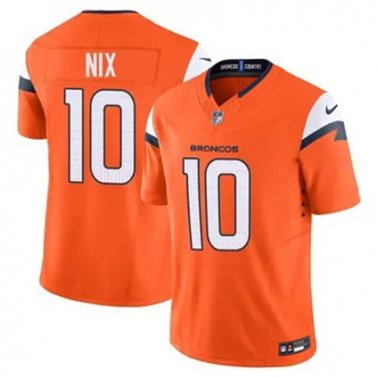 Youth Denver Broncos #10 Bo Nix Orange F U S E Vapor Limited Stitched Football Jersey