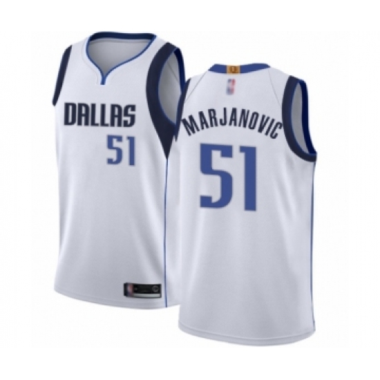 Women's Dallas Mavericks #51 Boban Marjanovic Authentic White Basketball Jersey - Association Edition - Ujersey
