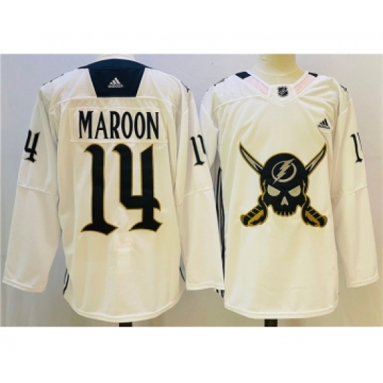 Men's Tampa Bay Lightning #14 Pat Maroon White Stitched Jersey - Ujersey