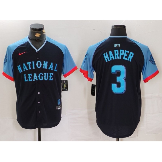 Men's Philadelphia Phillies #3 Bryce Harper Navy 2024 All Star Limited Stitched Jersey - Ujersey