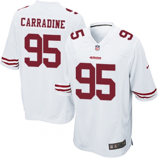 Men's Nike San Francisco 49ers #95 Tank Carradine Game White NFL Jersey - Ujersey
