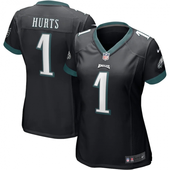 Women's Philadelphia Eagles #1 Jalen Hurts Nike Black Alternate Jersey - Ujersey