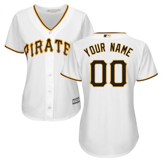 Women's Pittsburgh Pirates Majestic White Home Cool Base Custom Jersey - Ujersey