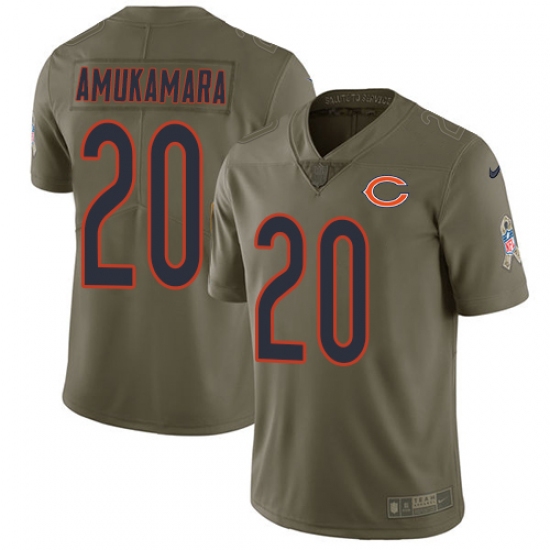 Men's Nike Chicago Bears #20 Prince Amukamara Limited Olive 2017 Salute to Service NFL Jersey - Ujersey