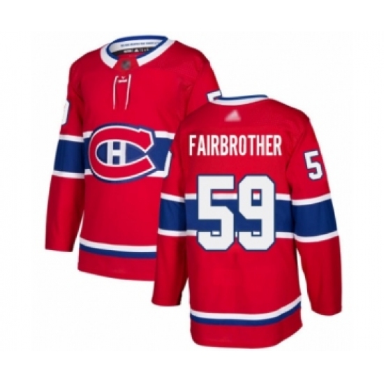 Men's Montreal Canadiens #59 Gianni Fairbrother Authentic Red Home Hockey Jersey - Ujersey