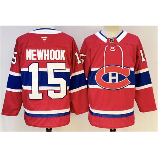 Men's Montreal Canadiens #15 Alex Newhook Red 2024-25 Stitched Jersey - Ujersey