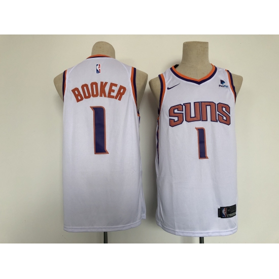 Men's Phoenix Suns #1 Devin Booker Swingman White Basketball Jersey - Ujersey
