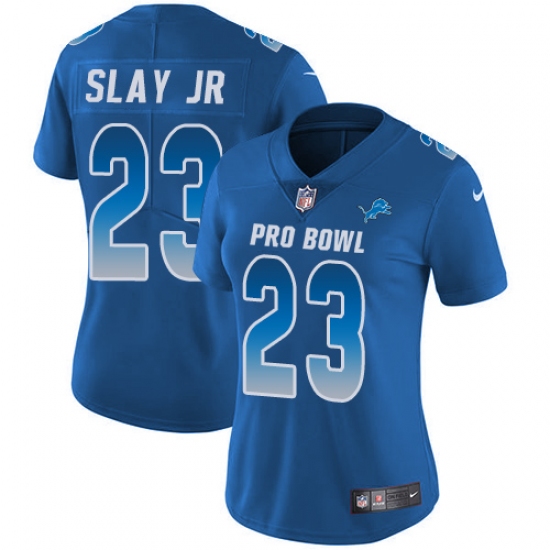Women's Nike Detroit Lions #23 Darius Slay Jr Limited Royal Blue 2018 Pro Bowl NFL Jersey - Ujersey