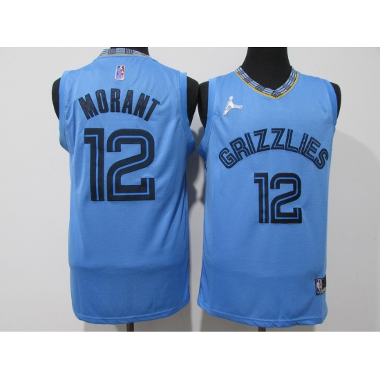 Men's Memphis Grizzlies #12 Ja Morant Blue 75th Swingman Stitched Basketball Jersey - Ujersey