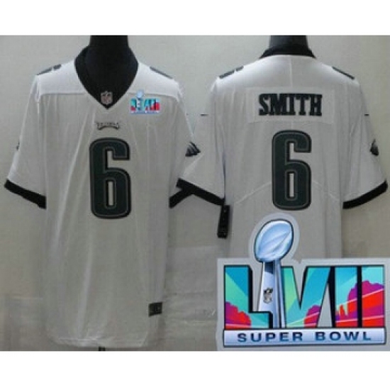 Women's Philadelphia Eagles #6 DeVonta Smith Limited White Super Bowl LVII Vapor Jersey - Ujersey