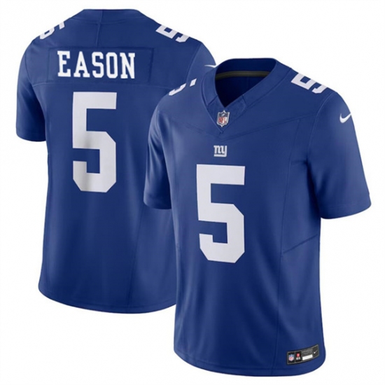 Men's New York Giants #5 Jacob Eason Blue 2023 F.U.S.E. Vapor Untouchable Limited Football Stitched Jersey - Ujersey