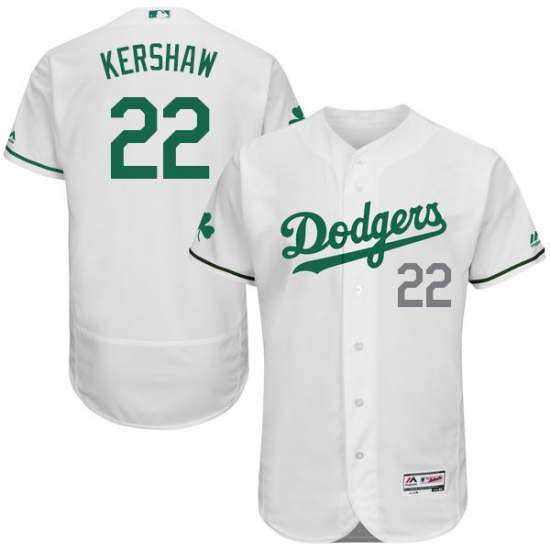 Men's Majestic Los Angeles Dodgers #22 Clayton Kershaw White Celtic Flexbase Authentic Collection MLB Jersey - Ujersey