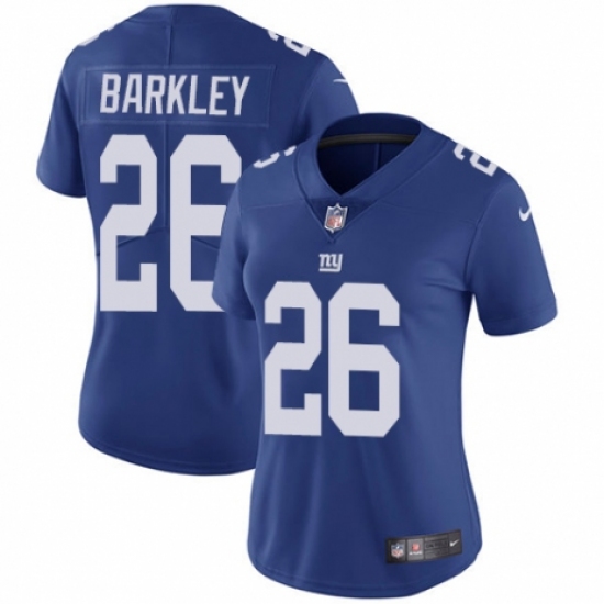 Women's Nike New York Giants #26 Saquon Barkley Royal Blue Team Color Vapor Untouchable Elite Player NFL Jersey - Ujersey