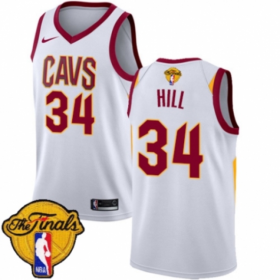 Women's Nike Cleveland Cavaliers #34 Tyrone Hill Authentic White 2018 NBA Finals Bound NBA Jersey - Association Edition - Ujersey