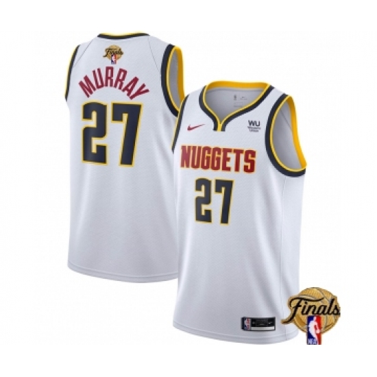 Men's Denver Nuggets #27 Jamal Murray White 2023 Finals Association Edition Stitched Basketball Jersey - Ujersey