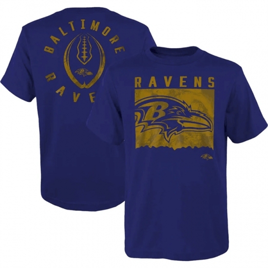 Men's Baltimore Ravens Purple Preschool Liquid Camo Logo T Shirt - Ujersey NHL