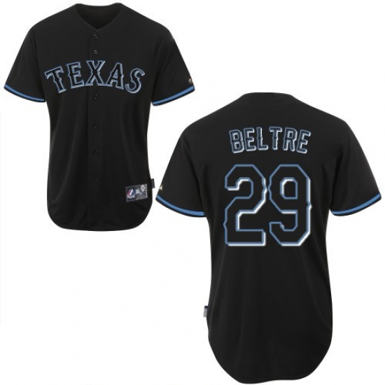 Men's Majestic Texas Rangers #29 Adrian Beltre Replica Black Fashion MLB Jersey - Ujersey