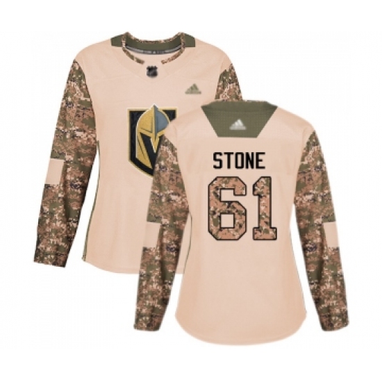 Women's Vegas Golden Knights #61 Mark Stone Authentic Camo Veterans Day Practice Hockey Jersey - Ujersey