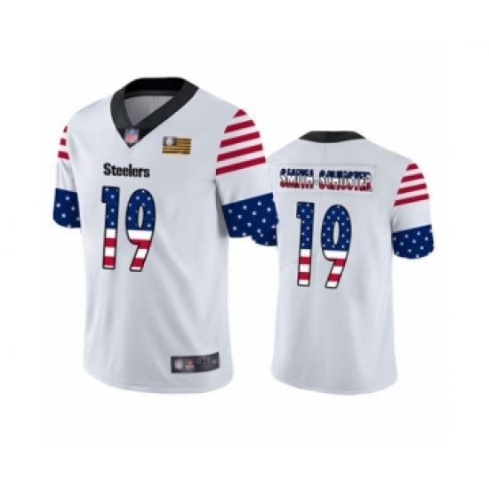 Men's Pittsburgh Steelers #19 JuJu Smith-Schuster White Independence Day Limited Player Football Jersey - Ujersey