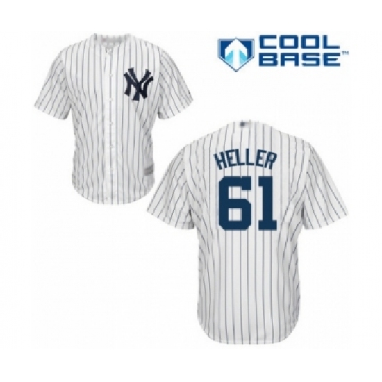 Youth New York Yankees #61 Ben Heller Authentic White Home Baseball Player Jersey - Ujersey