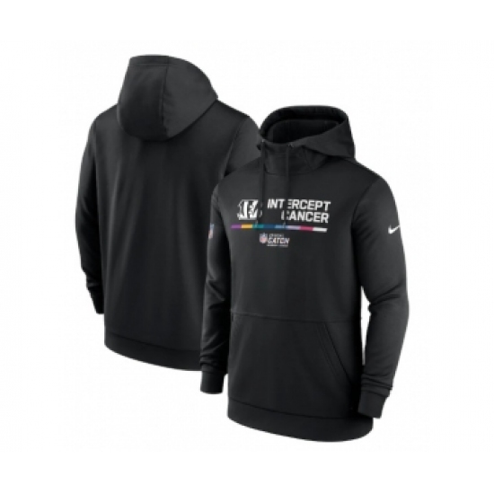 Men's Cincinnati Bengals 2022 Black Crucial Catch Therma Performance Pullover Hoodie - Ujersey