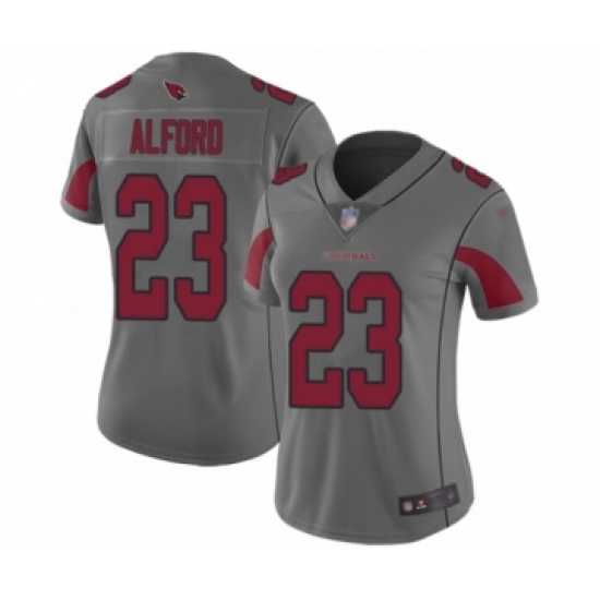 Women's Arizona Cardinals #23 Robert Alford Limited Silver Inverted Legend Football Jersey - Ujersey